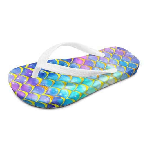 Mermaid Scales Print Girls Flip Flops Non Slip Princess Dress Thong Sandals for Summer Sport Water Shoes2