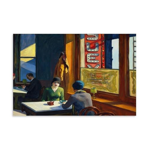 Póster de Edward Hopper Chop Suey, decoración artística de pared para dormitorio familiar de 40x60