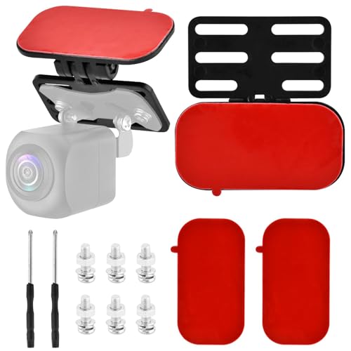 Image of 2Pcs Universal Car Rearview Camera Mount, Adjustable 180 Dash Cam Reverse Camera Holder, Black, 2 Count