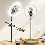 UBeesize Anneau de Lumière de Bureau 12" avec Support et Support de Téléphone, Support de Téléphone Suspendu pour Enregistrement Vidéo, Réunion Zoom, Diffusion en Direct, Tiktok, YouTube, Compatible avec iPhone, Android, Caméras