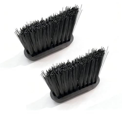 2-Pack Hearth Brush Replacement Heads, Oblong Hearth Broom, Fireplace Cleaning Brushes for Ash Cleaning, Wood Stove, Grill, Furniture Brushes, Car Dusting Brush