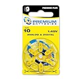 Premium Batteries Premium Plus Zinc Air Hearing Aid Batteries ZA10 1.45V Size 10, PR70, P10 (60 Batteries)
