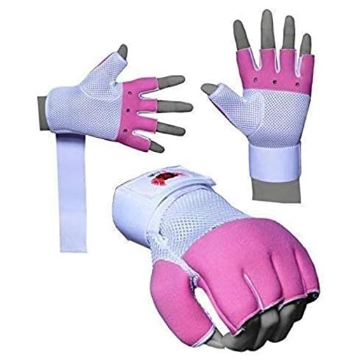BOOM Prime Damen Rosa Elastische Gel-Innenhandschuhe Boxbandagen Neopren Gepolsterte Handgelenkstützriemen MMA Boxsack Grappling Fäustlinge Martial Arts Faustschutzhandschuhe (S/M)