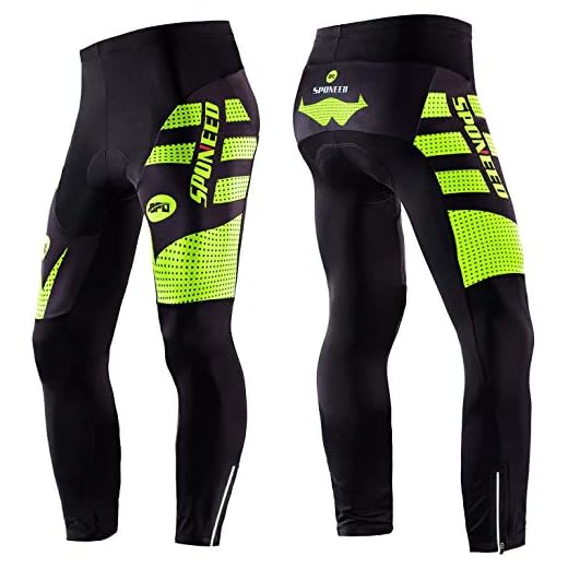 sponeed Men Cycling Pants Biking Underpants Race Fit Bicycle Tights Plus Size Leggings for Bike US M Green