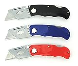 Folding Lock Back Utility Knife with 5 Extra Blades