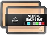 Zulay Kitchen Silicone Baking Mat - Reusable Nonstick Silicone Baking Sheet - Half Sheet Silicone Mats For Baking - Pack of 2 - Dark Gray