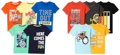 Image of T2F Boy's Cotton Regular Fit T-Shirt Pack of 2