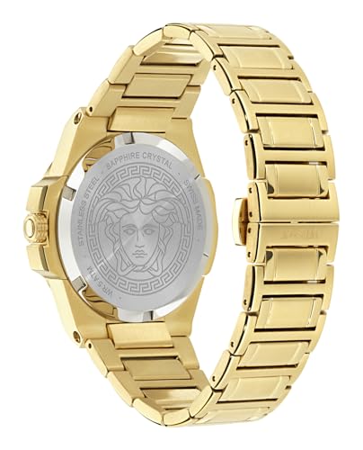 Versace Hera Collection Luxury Womens Watch Timepieces with a Gold Bracelet and Case Featuring a Black Dial3
