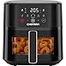 Chefman Air Fryer – 5.7L Compact Airfryer for Quick, Easy Meals, Features Hi-Fry Technology for Extra Crisp, Easy-View Window, Touch Controls with 4 Presets, Nonstick & Dishwasher Safe Basket - Black