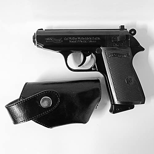 Image of EXTREMUS Gun Lighter Pistol Lighter Heavy Weight Metal Body Gun Pistol Shaped with Barrel Pull Back System and Holster Pocket Lighter for Decorative, Smoking Filled with Gas (508 Black)