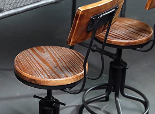 Lisuden Industrial Bar Stools With Backs, Industrial Farmhouse Bar Stools Swivel Stool Counter Kitchen Island With Stools Adjustable 20''-24'' Bar Stools Set Of 2 #TOP6