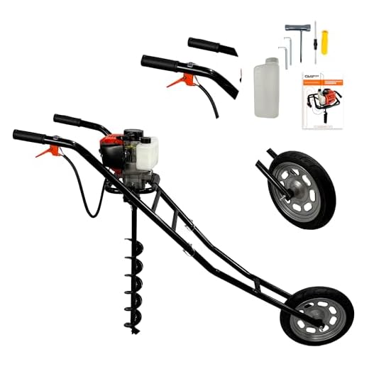 Perfurador de Solo a Gasolina 2T 52cc 2,5HP com Carrinho e Broca 80x10cm FAK520PR Carbon Fak