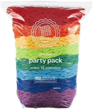 Friendly Loom Quality Cotton Weaving Loops in Rainbow Colors – 10” PRO Size | Weave 18 Functional Potholders | Made in the USA image 3