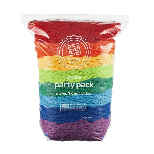 Friendly loom cotton weaving loops in rainbow colors 10 pro size