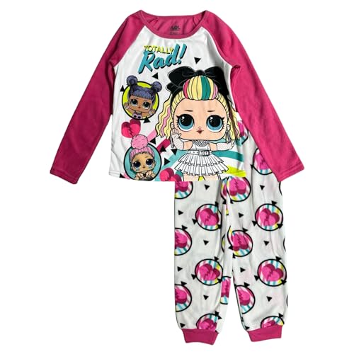 L.O.L. Surprise! Girls Cozy Long Sleeve Pajama Set - Adorable 2-Piece Sleepwear for Little Fashionistas Fuchsia 4/5