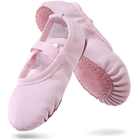 Ballet Shoes Girls Ballet Shoes Gymnastics Dance Shoes Leather Sole for Children Adults EU 20-40, pink, 9 UK Cover