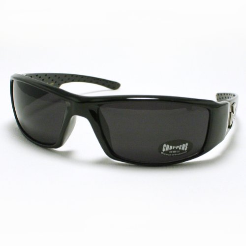 Mens Choppers Sunglasses Biker Motorcycle Logos Cross All Black3