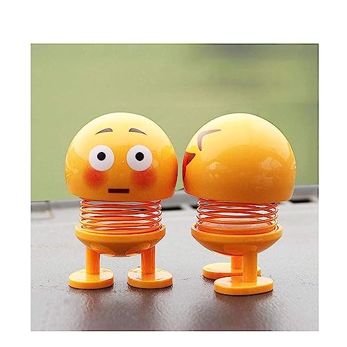 Image of TANTRA Spring Cute Smiley Doll Car Ornament Interior Dashboard Decor Bounce (Pack of 6) (Yellow)
