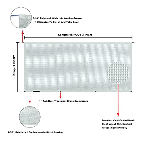 Image of RV Awning Mesh Sun Shade Screen for Motorhome Camper Trailer Sunshade