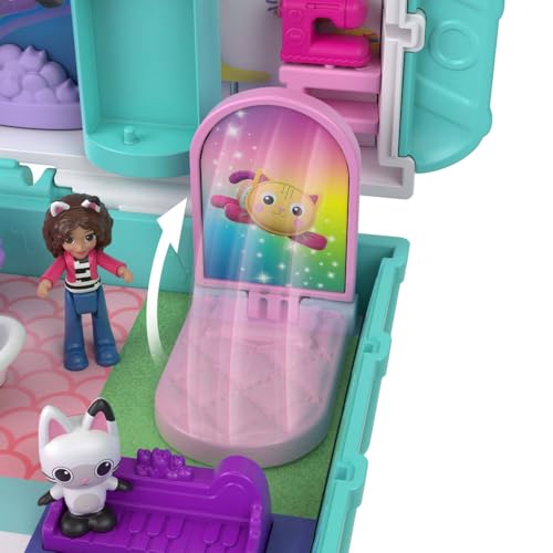image for Polly Pocket x Gabby’s Dollhouse Compact, Micro Dolls and Playset, 9