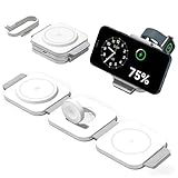 3 in 1 Charging Station for Apple Multiple Devices, Foldable Magnetic Fast Wireless Charger Dock, Travel Charging Pad for iPhone 17 16 15 14 13 12 Pro Max Plus Apple Watch Series & AirPods 4/3/2/Pro