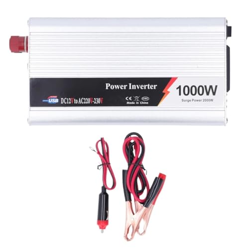 Convertisseur Pur Sinus 1000W onduleur DC 12V vers AC 220V transformateur de tension