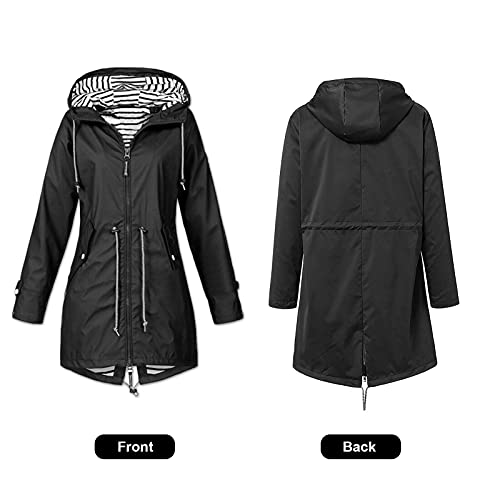 Jaqueta de chuva longa feminina proteção externa à prova de vento capa de chuva primavera impermeáve