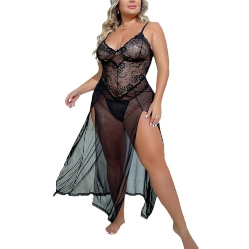 Lingerie érotique d'infirmière sexy avec jupe longue en maille et col V
