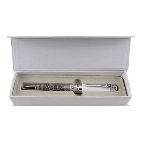 Stylo à bille Eastern Star maçonnique de qualité lourde avec écrin de rangement de luxe