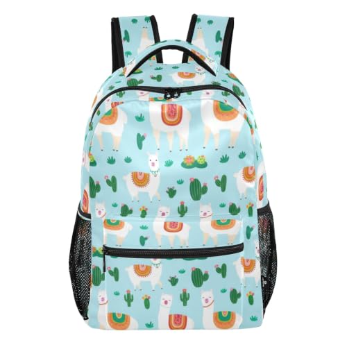Sac à dos lamas bleu pour école et loisirs des enfants