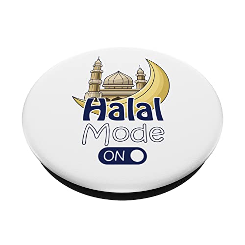 Halal Fasting Mode Ramadan On Cool Islamic fasting Gift Idea PopSockets Swappable PopGrip, Black - Image 2