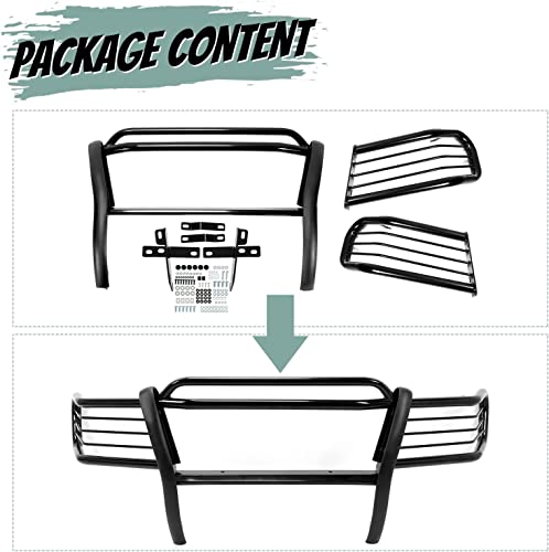Hecasa Front Bumper Brush Guard Compatible With 1999-2004 Jeep Grand Cherokee Powder Coated Steel Grille Guard #TOP4