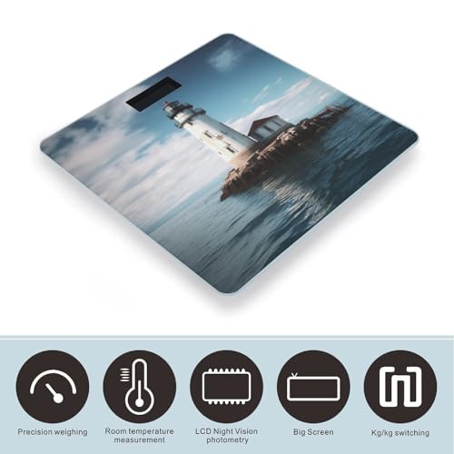 Báscula digital de baño Light House Ocean 400lb LCD miniatura 3