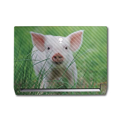 Image of MightySkins Carbon Fiber Skin Compatible with Alienware M17 R5 (2022) Full Wrap Kit - Piglet | Protective, Durable Textured Carbon Fiber Finish | Easy to Apply & Change Styles | Made in The USA