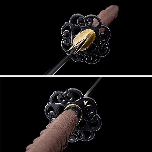 fengze Handmade Samurai Sword, 40 Inch Damascus Steel Ultra Sharp Fully Hand Forged Katana Sword for Real Battle, Full Tang, Clay Tempered (Knights of The Elves) - Thumbnail 4