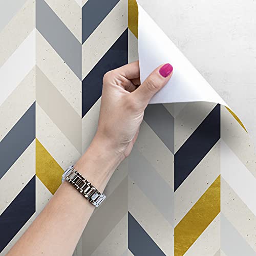 Muralo papiers peints lignes blanches pour masquer défauts mur meuble - 4