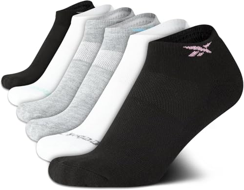 Image of Reebok Womens Low Cut Socks - 6 Pack Performance Cushion Comfort No Show Socks - Breathable Athletic Sock for Women (4-10)