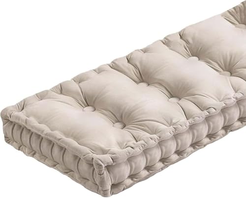 �����Ƌ�p�x���`�N�b�V���� 42x16�C���` �x���x�b�g �L�b�`���E�_�C�j���O �s�A�m�x���` ���ӃV�[�g�N�b�V���� �^�t�g���H �p�e�B�I�E�|�[�`�X�C���O�p���߃p�b�h(Beige,32x12x4in)