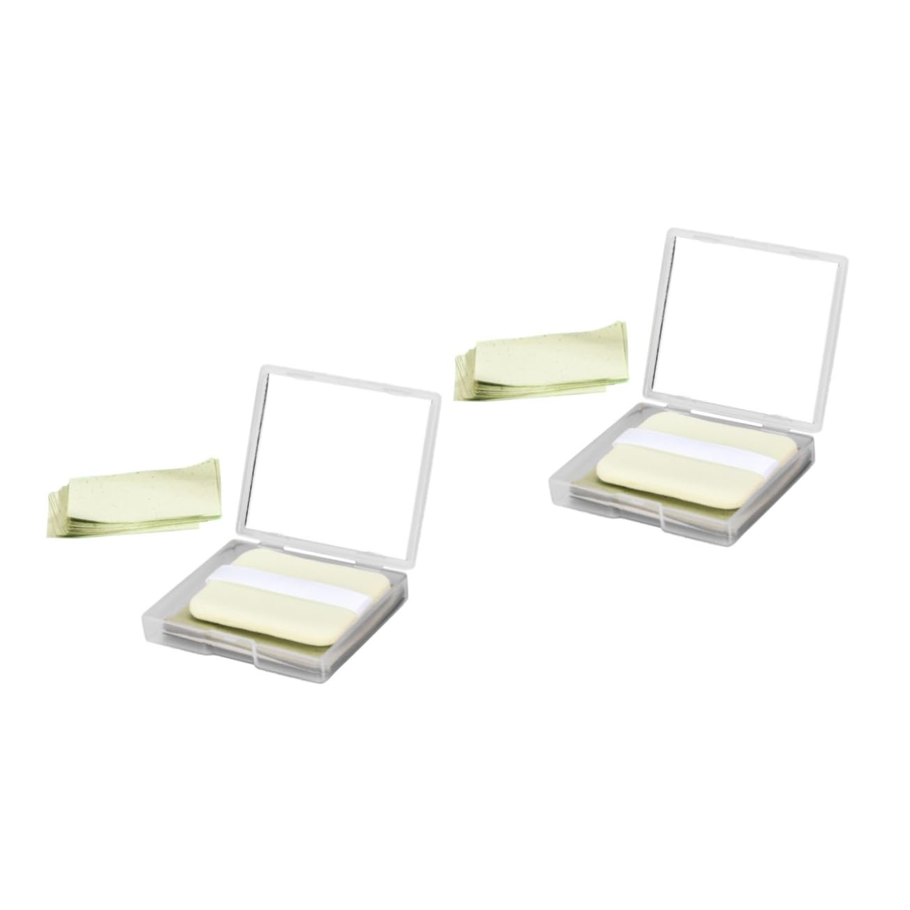HONMEET 2 Sets Oil Control Paper Facial Oil Blotting Sheets Set of Portable Elegant Mirror Case Design
