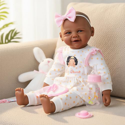 Muñeca Bebé Reborn Negra KSBD 17 Pulgadas con Accesorios miniatura 4
