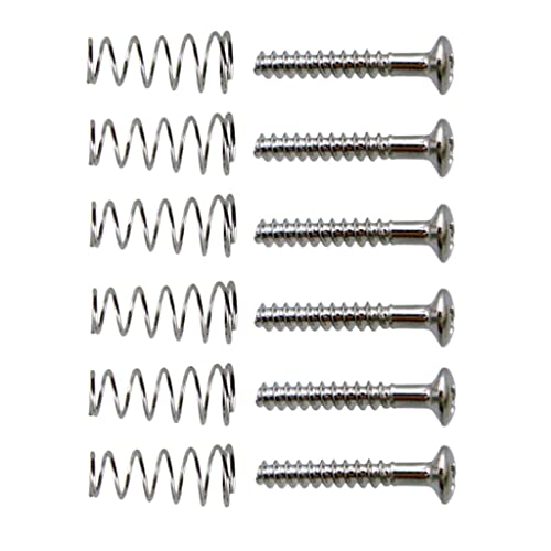 Micros simples pour guitare électrique en lot de 6 pièces argentées 20,2 x 3mm