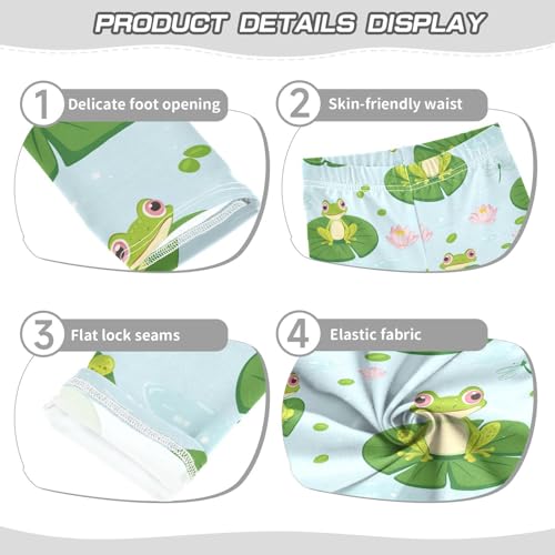 Wusikd Cartoon Frogs Girls' Leggings Toddler Doodles Cute Kids Yoga Pants Dance Active Tights 4T3