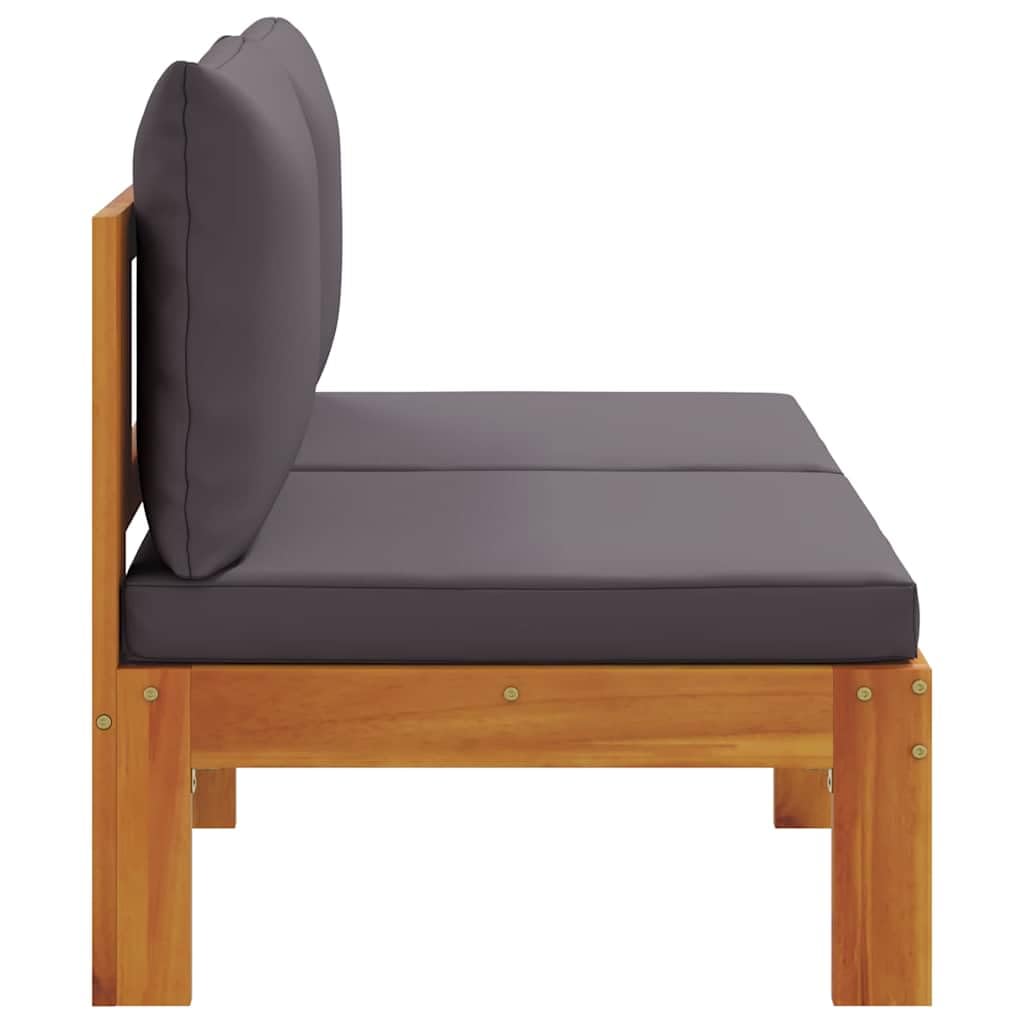 vidaXL Canapé de Jardin sans accoudoirs Coussins 2 Places Bois Acacia, canapé d'extérieur, Causeuse de Jardin, canapé de Jardin Deux Places