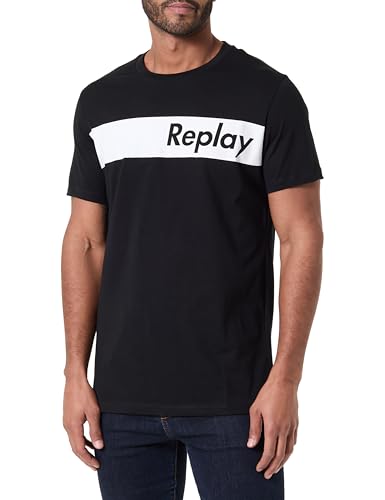 Replay M6111b t-shirt homme col rond en coton haut de gamme noir