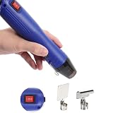 VortecSys Heat Gun for Crafting, 110V 350W Handed Hot Air Gun, 3.28FT Ultra-Long Cable Portable Heat Gun with Stand and Power Cord for Shrinking Wrapping PVC, DIY Embossing and Drying Paint (Blue)