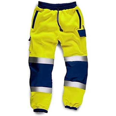 StandSafe Hi Vis Visibility Jogging Pants Trousers EN471 Class 1 (L, Yellow/Navy) Cover