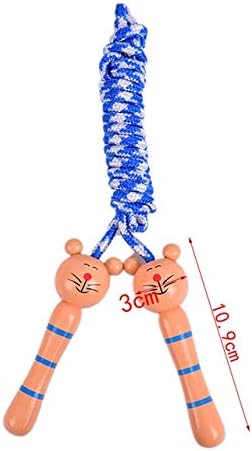5 Colors Kids Jump Ropes Wood Handle Sport Bodybuilding Fitness Lovely Cartoon Skipping Ropes Wood Handle - B
