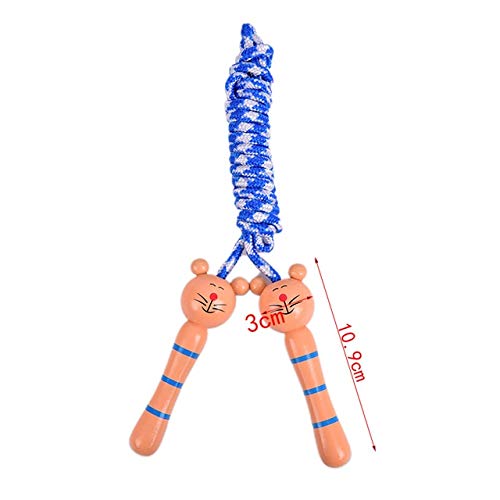 5 Colors Kids Jump Ropes Wood Handle Sport Bodybuilding Fitness Lovely Cartoon Skipping Ropes Wood Handle - B