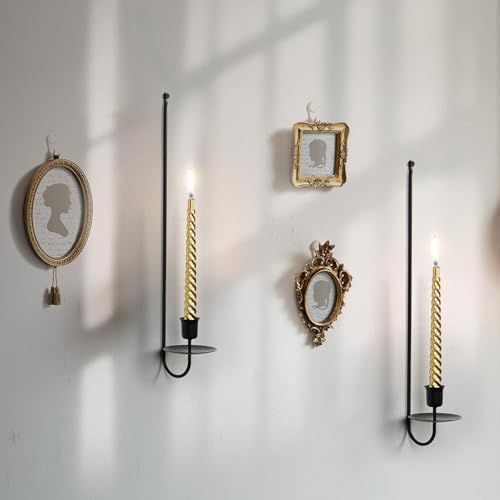 Miniatura 2 de Vela De Metal Montada En La Pared - Candelabros De Pared, Decoración De Pared Con Velas Candelabros De Metal Para Decoración De Pared, Juego De 2, Candelabros De Pilar, Candelabro De Vela De Granja