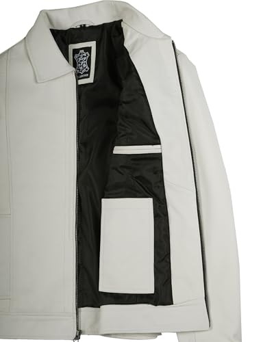 Image of Decrum Vintage Style Mens Leather Jacket - Real Lambskin Classic Shirt Collar Leather Jackets for Men
